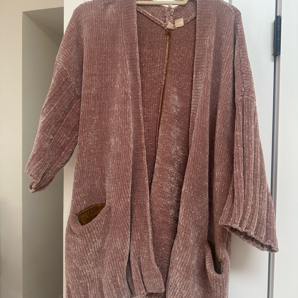Anthropologie Open Front Velour sweater